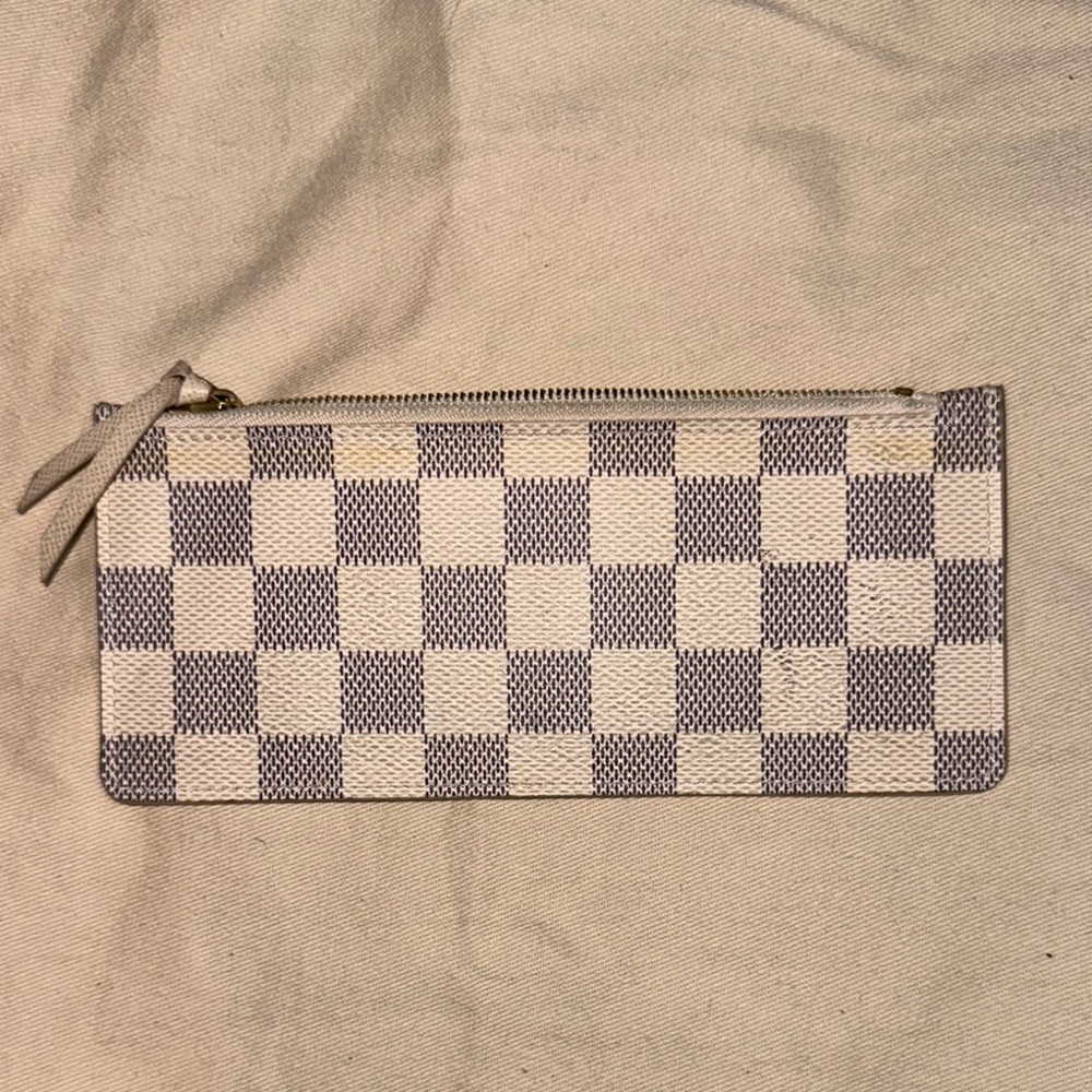 Louis Vuitton Beige and Black Checkered Pouch